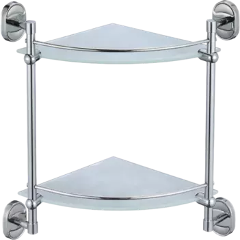 Полка Savol 70 S-007073-2 двойная, угловая, хром, для душа