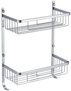 Полка Savol S-002522 двойная, прямая, хром