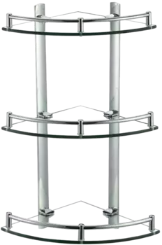 Полка Savol S-003031 тройная, угловая, хром, для душа