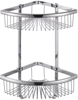Полка Savol S-005854-2 двойная, угловая, хром, для душа