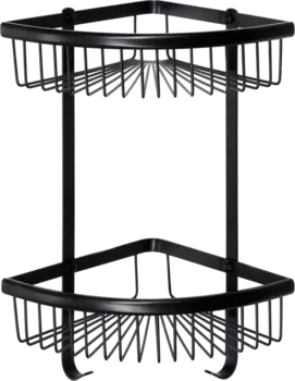 Полка Savol S-H5854-2 двойная, угловая, черная, для душа