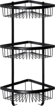 Полка Savol S-H5854-3 тройная, угловая, черная, для душа