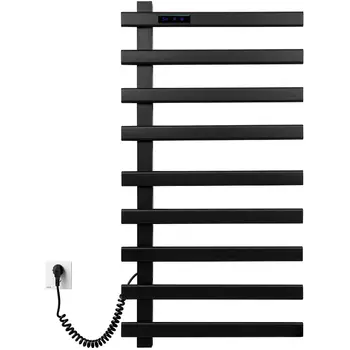 Полотенцесушитель электрический Black&amp;White Moon 92х48 черный матовый