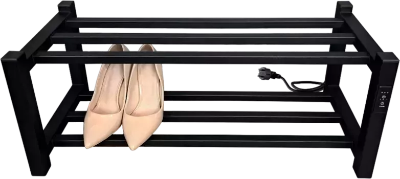 Полотенцесушитель электрический для обуви Indigo Bench PRO 700х300 с полкой Черный матовый