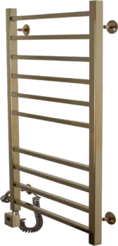 Полотенцесушитель электрический Domoterm Квадро П10 50x100, левый, золото