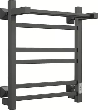 Полотенцесушитель электрический EWRIKA Пенелопа КВ 60х50, с полкой, черный
