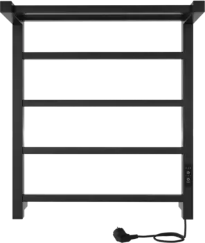 Полотенцесушитель электрический Indigo Forma 600х500 с полкой Черный матовый