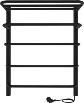 Полотенцесушитель электрический Indigo Hit 600х500 с полкой Черный матовый