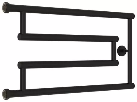 Полотенцесушитель водяной ДР High-Tech model "G+" 320х650 (Матовый чёрный)