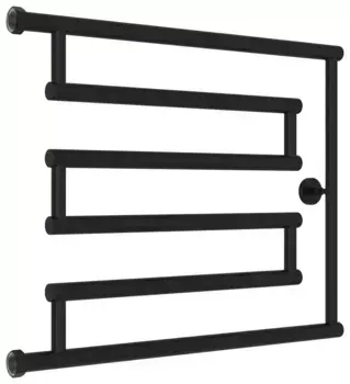 Полотенцесушитель водяной ДР High-Tech model "L+" 500х650 (Матовый чёрный)