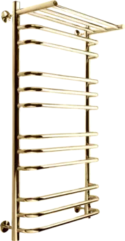 Полотенцесушитель водяной Indigo Brace LBCW100-50GDPK3 с полкой, золото