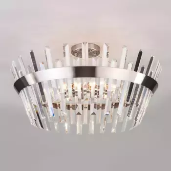 Потолочная люстра Eurosvet Steccato 10111/8 сатин-никель / прозрачный хрусталь Strotskis