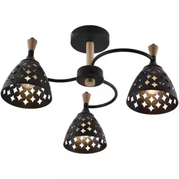 Потолочная люстра Reluce 01515-0.3-03 BK+WOOD