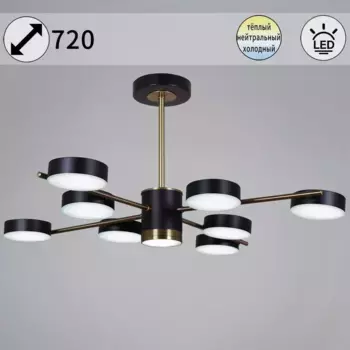 Потолочная светодиодная люстра Reluce 06369-0.3-08 COP+BK