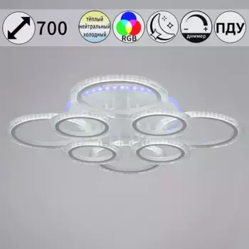 Потолочная светодиодная люстра Reluce 09812-3.3-4+4A WH (RGB)