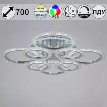 Потолочная светодиодная люстра Reluce 09812-3.3-4+4D CR (RGB)
