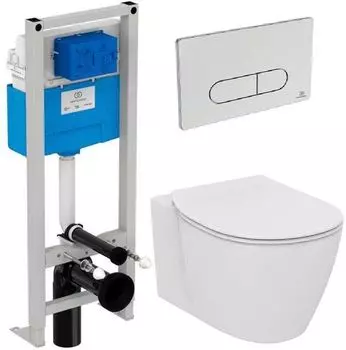 R030701 CЕТ E047901 CONNECT AquaBlade® Подвесной унитаз, E772401 CONNECT Тонкое сидение и крышка, R020467 инсталляция, R0115AA панель смыва