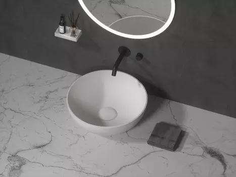 Раковина чаша Armadi Art Monaco круглая, белая матовая 35 см (879-35)