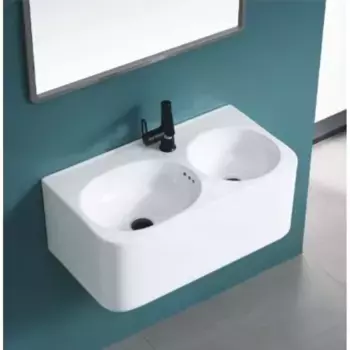 Раковина двойная подвесная Ceramalux 74.5х40 A1006 белый