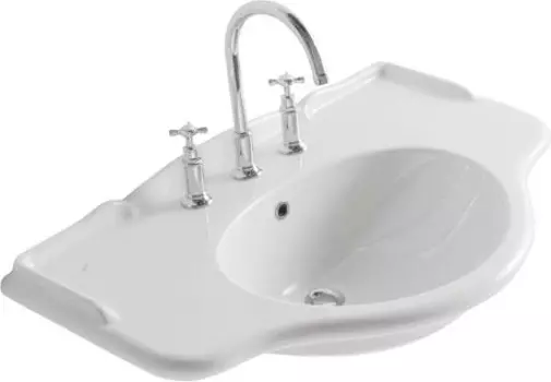 Раковина Globo Paestum 90 см, белая с 1 отв