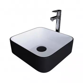 Накладная раковина Grossman GR-4042BW черно-белая