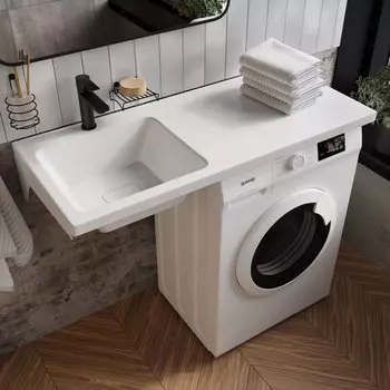 Раковина над стиральной машиной STWORKI Мальмё 100 левая с комплектом кронштейнов