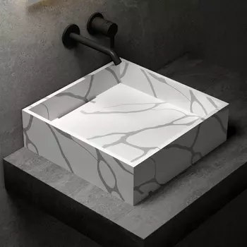 Раковина накладная ABBER Blitz 40 белый мрамор (AS2502GB)