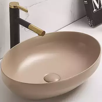 Раковина накладная CeramaLux 50.2х36.3 78590MC бежевый матовый, капучино