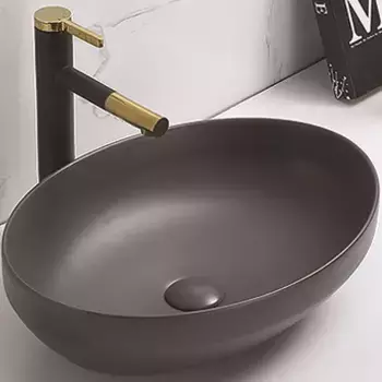 Раковина накладная CeramaLux 50.2х36.3 78590MDH серый матовый