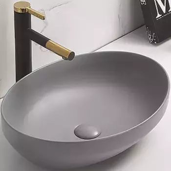 Раковина накладная CeramaLux 50.2х36.3 78590MH светло-серый матовый