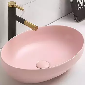 Раковина накладная CeramaLux 50.2х36.3 78590MP розовый матовый