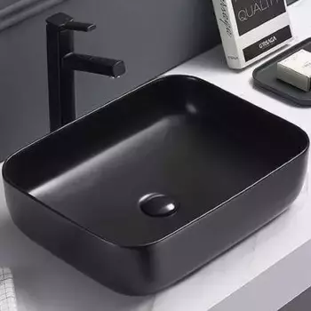 Раковина накладная Ceramalux 50х39 2105B черный глянец