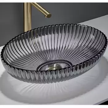 Раковина накладная Ceramalux 51х35 GL49A серый, графит