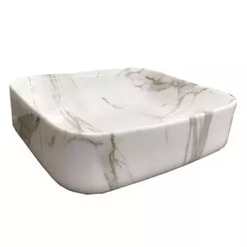 Раковина накладная CeramaLux 50х39 белый, серый, под камень