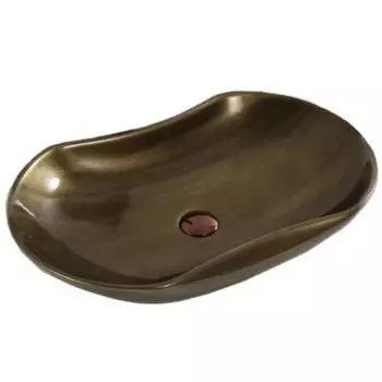 Раковина накладная CeramaLux 66х42 бронза