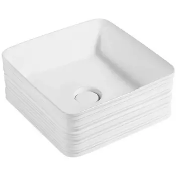 Раковина накладная CeramaLux 38.5х38.5 белый