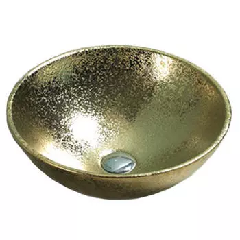 Раковина накладная CeramaLux 41х41 7226SJ золото