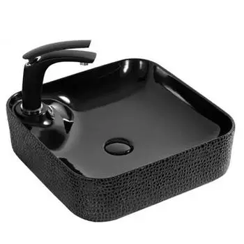 Раковина накладная CeramaLux 42.5х42.5 D1305H004 черный