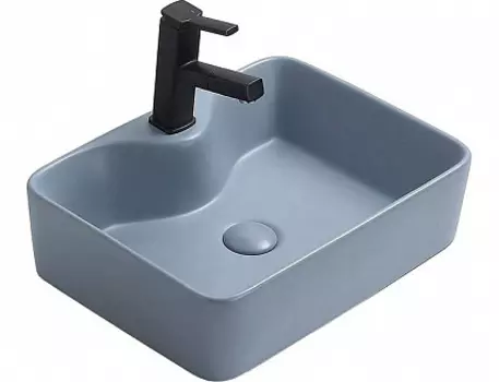 Раковина накладная CeramaLux 48.5х37.5 7291MHL-4 голубой матовый