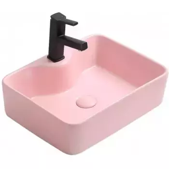 Раковина накладная CeramaLux 48.5х37.5 7291MP-3 розовый матовый