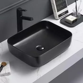 Раковина накладная CeramaLux 50х39 2105-1МВ черный матовый