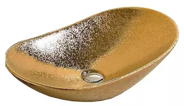 Раковина накладная CeramaLux 61.5х36 7811АSJ золото