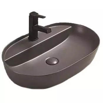 Раковина накладная CeramaLux 61х40 78325XMDH серый матовый