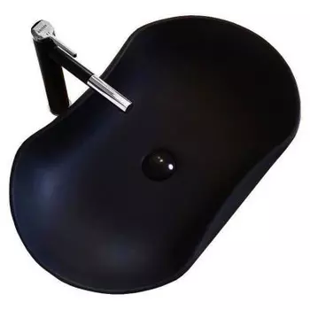 Раковина накладная CeramaLux 66х42 черный глянцевый