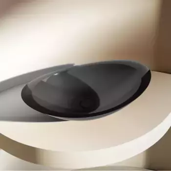 Раковина накладная прозрачная Abber Kristall 60.5x38 AT2808Onyx черный