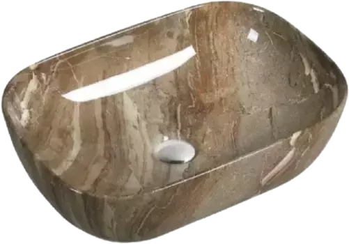 Накладная раковина SantiLine SL-7023 темно-коричневый мрамор