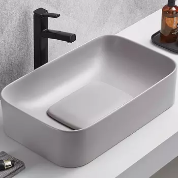 Раковина накладная WeltWasser Elbach 70.5х38 10000008704 серый матовый