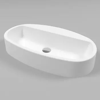 Раковина накладная Whitecross Obsidian D 65x37 белая матовая