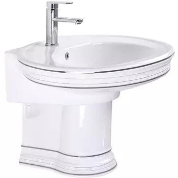 Раковина подвесная Ceramalux Classic 76х58 1414 белый, хром