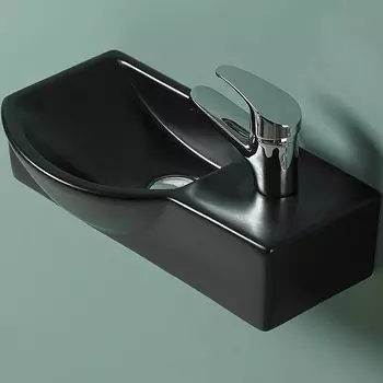 Раковина подвесная WeltWasser Aisbach 40х22 L 10000008689 черный матовый